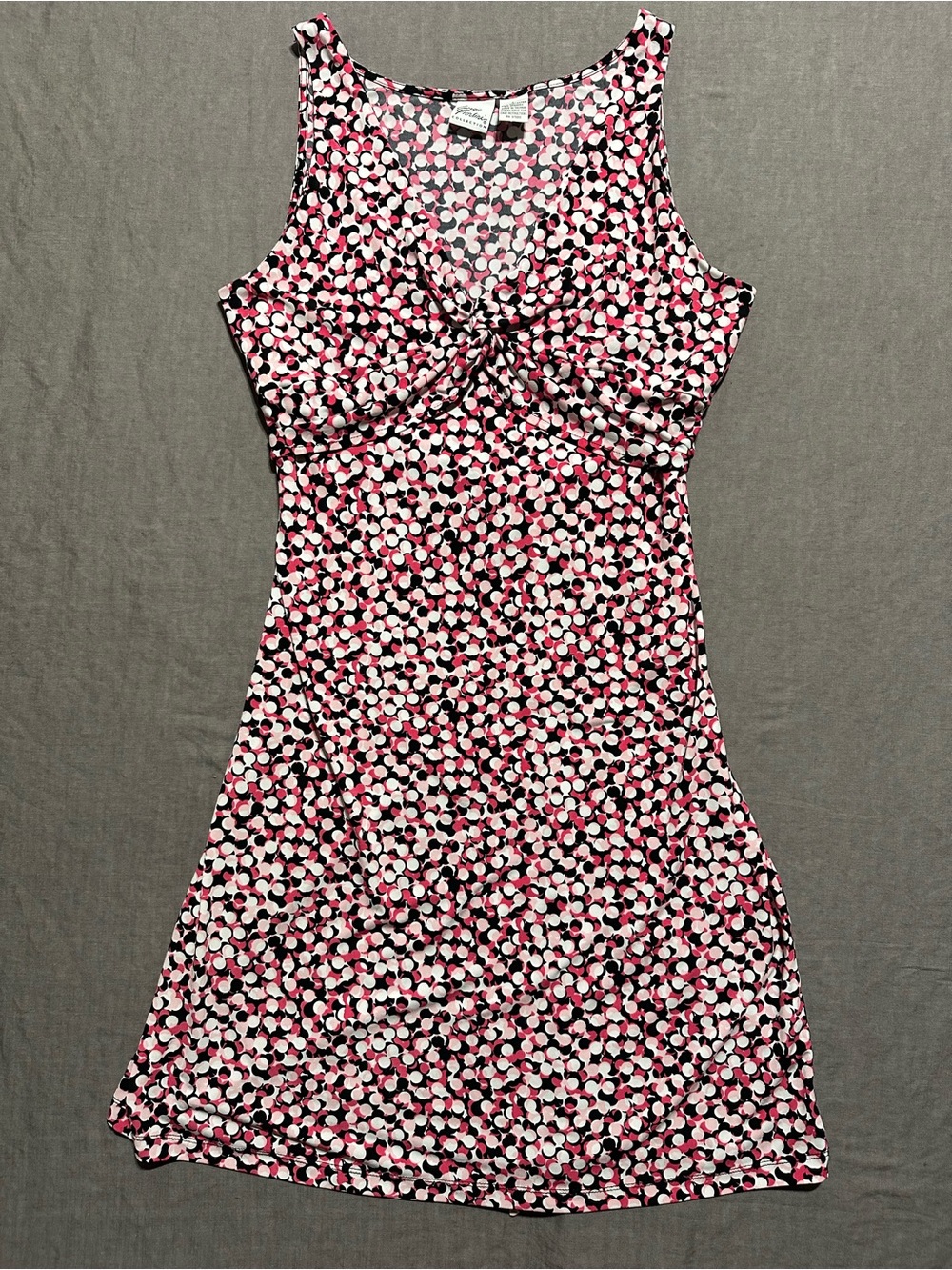 Giorgio Fiorelli Pink, Black & White Sleeveless Twist-Front Mini Dress